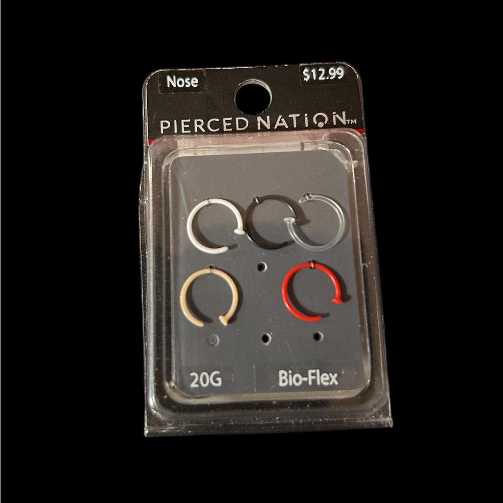 Pierced Nation 5pc MultiColored Bioflex Nose Piercing Hoops